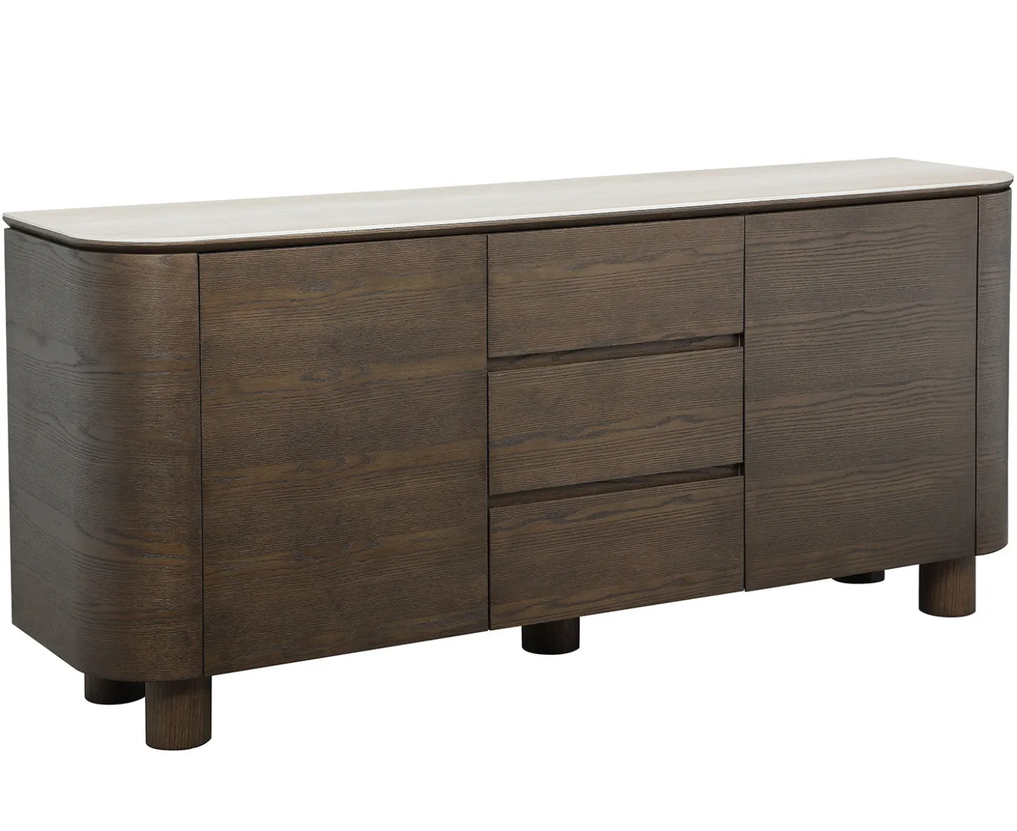 Aria Sideboard Brun/Keramisk Travertin