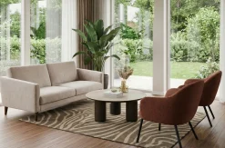 Aria Soffbord 90 cm Rund Brun / Keramisk Travertin