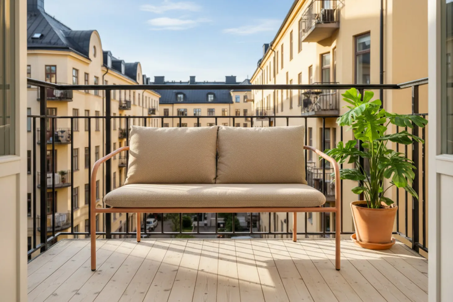 Bendt 2-sits Utesoffa Peach/Teddy Beige