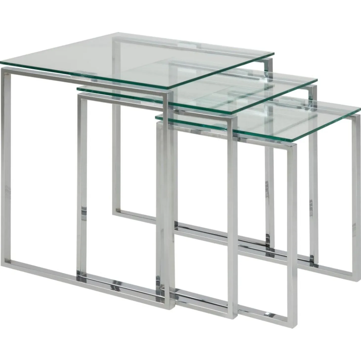 Benz Satsbord 55x50x50 cm Krom/Glas