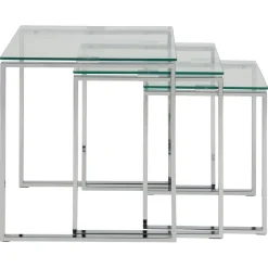 Benz Satsbord 55x50x50 cm Krom/Glas