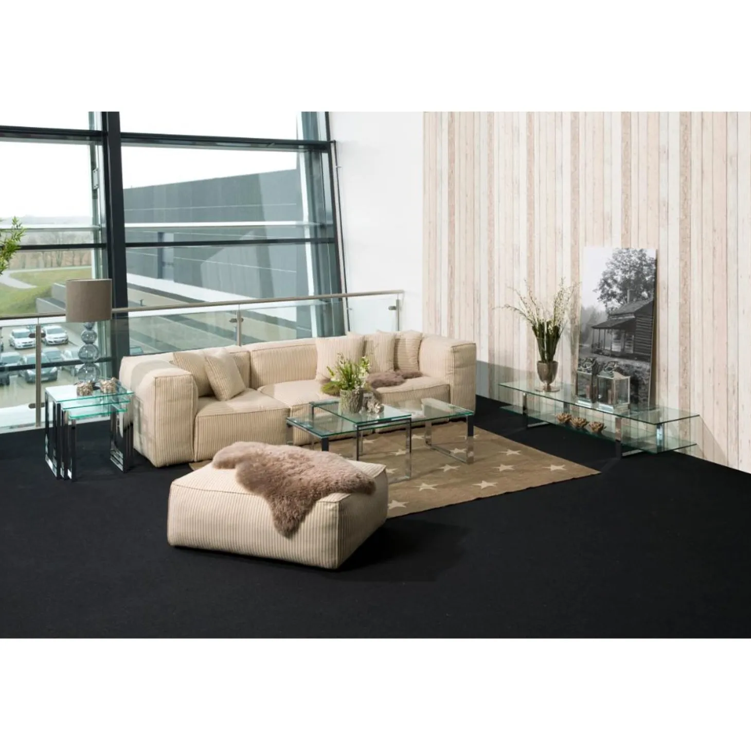 Benz Satsbord 55x50x50 cm Krom/Glas