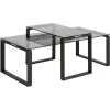 Benz Satsbord 45x115x69 cm Svart/Glas
