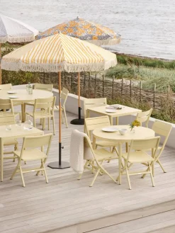 Bigby Matgrupp Lemon Rund 130 cm ink 6st Delia stolar