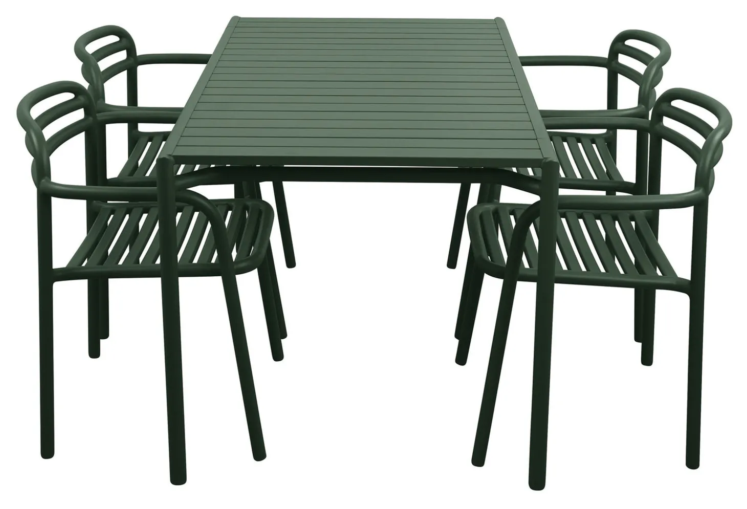Bliss Matgrupp - Bord 130x80 cm + 4 st Karmstolar Dark Green