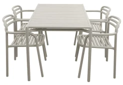 Bliss Matgrupp - Bord 130x80 cm + 4 st Karmstolar Sand