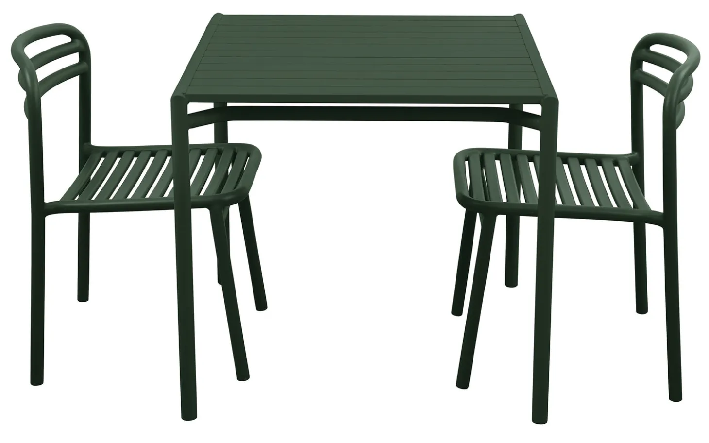 Bliss Matgrupp - Bord 80x80 cm + 2 st Stolar Dark Green