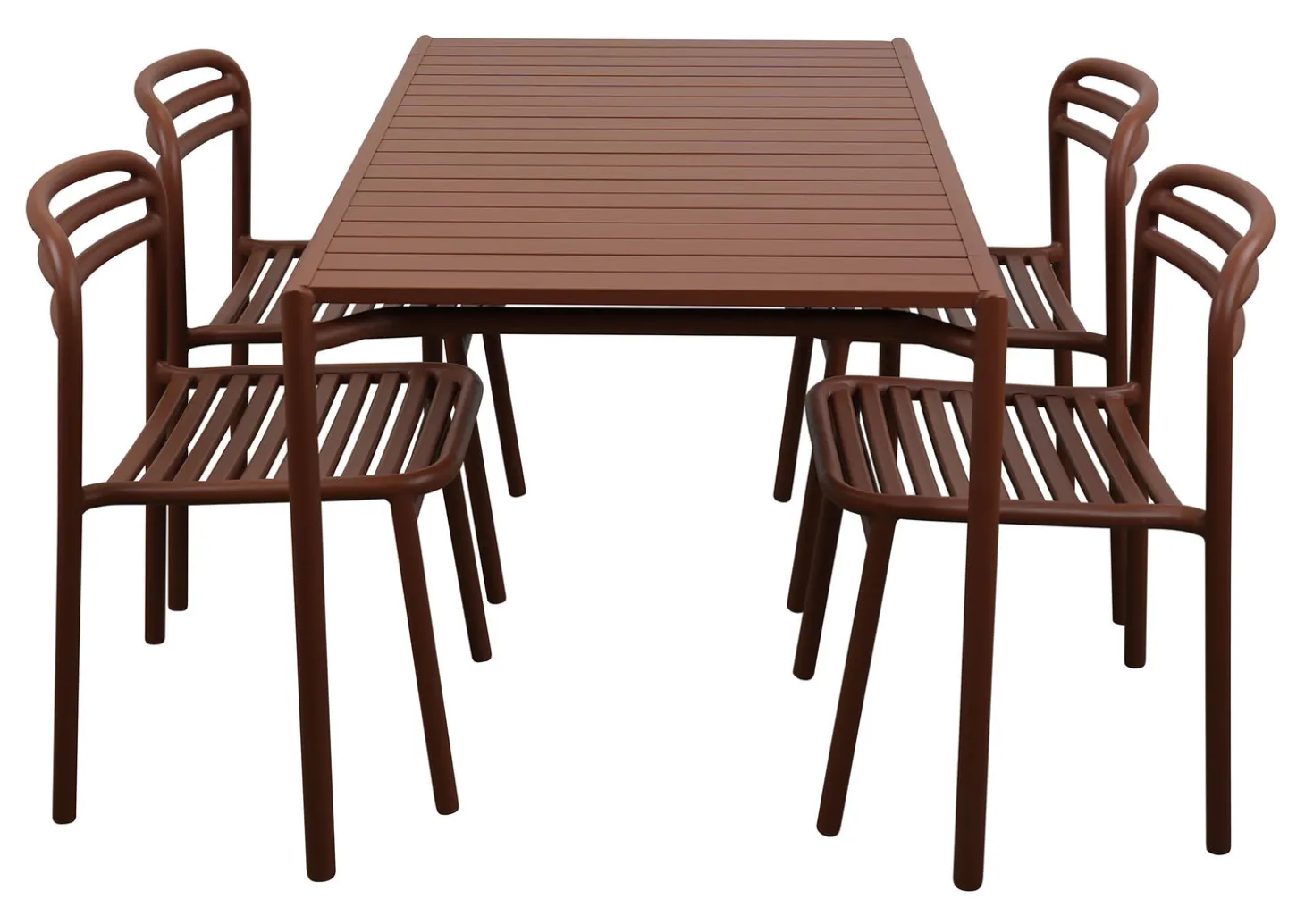 Bliss Matgrupp - Bord 130x80 cm + 4 st Stolar Desert Red