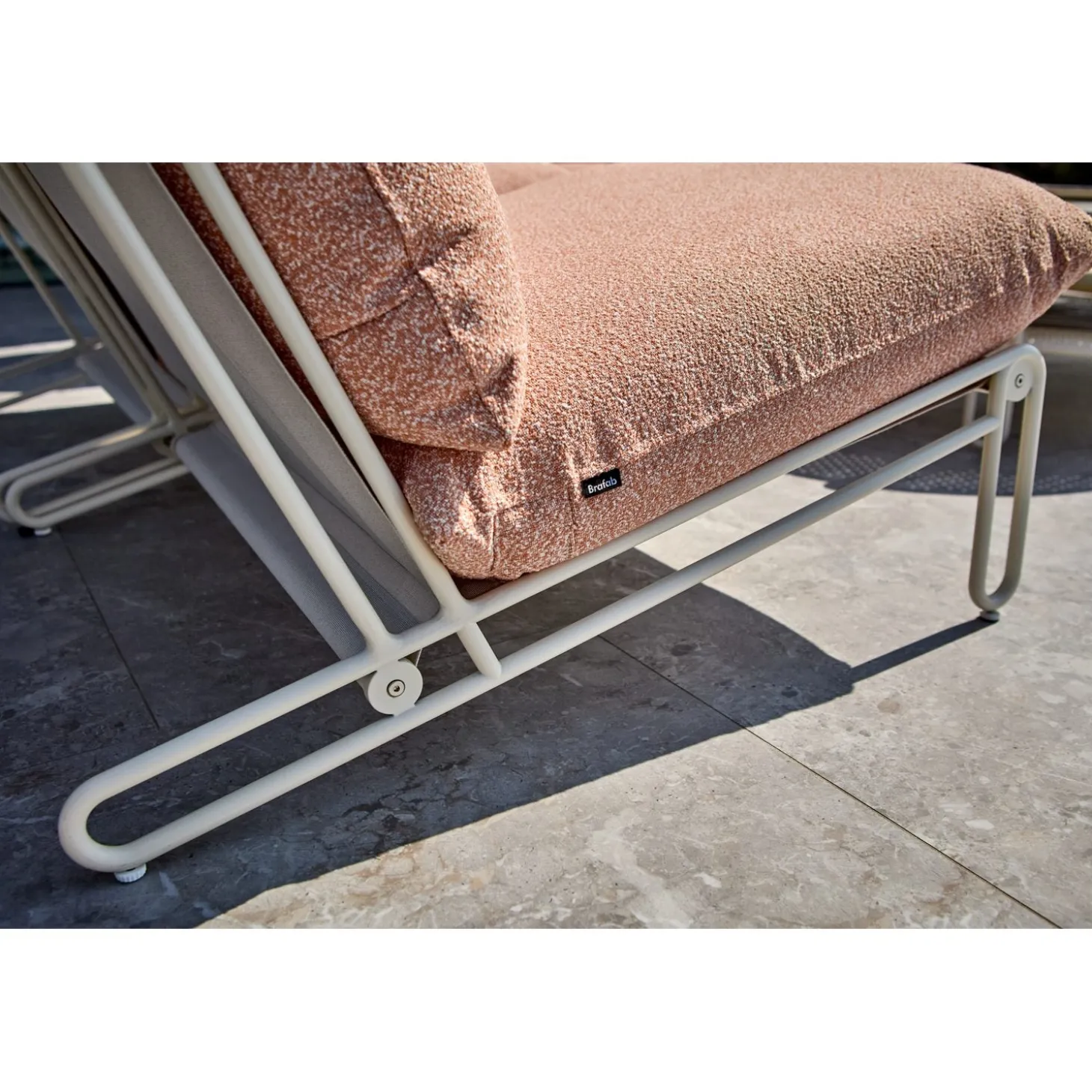 Blixt Loungefåtölj Pearl White/Teddy Orange