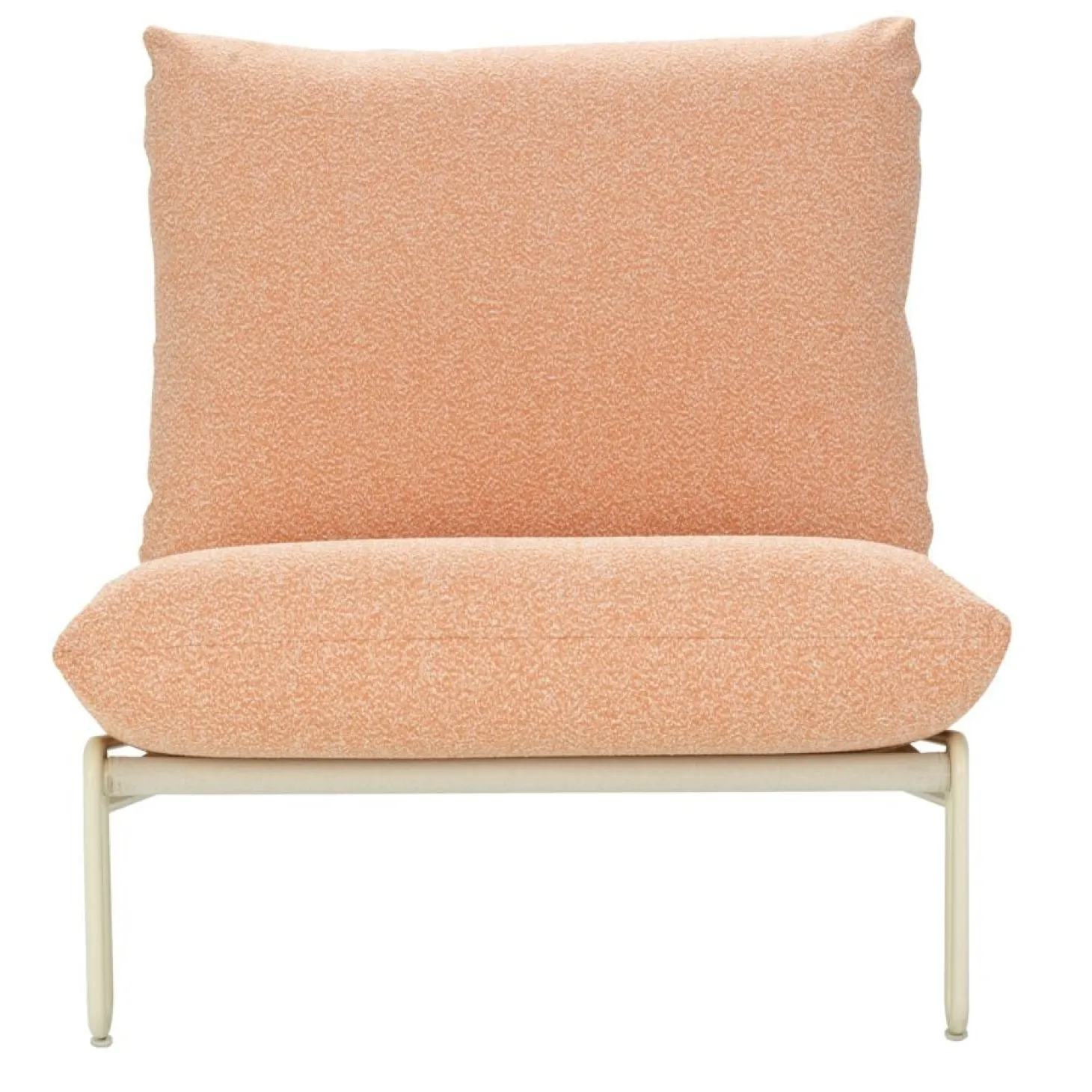 Blixt Loungefåtölj Pearl White/Teddy Orange