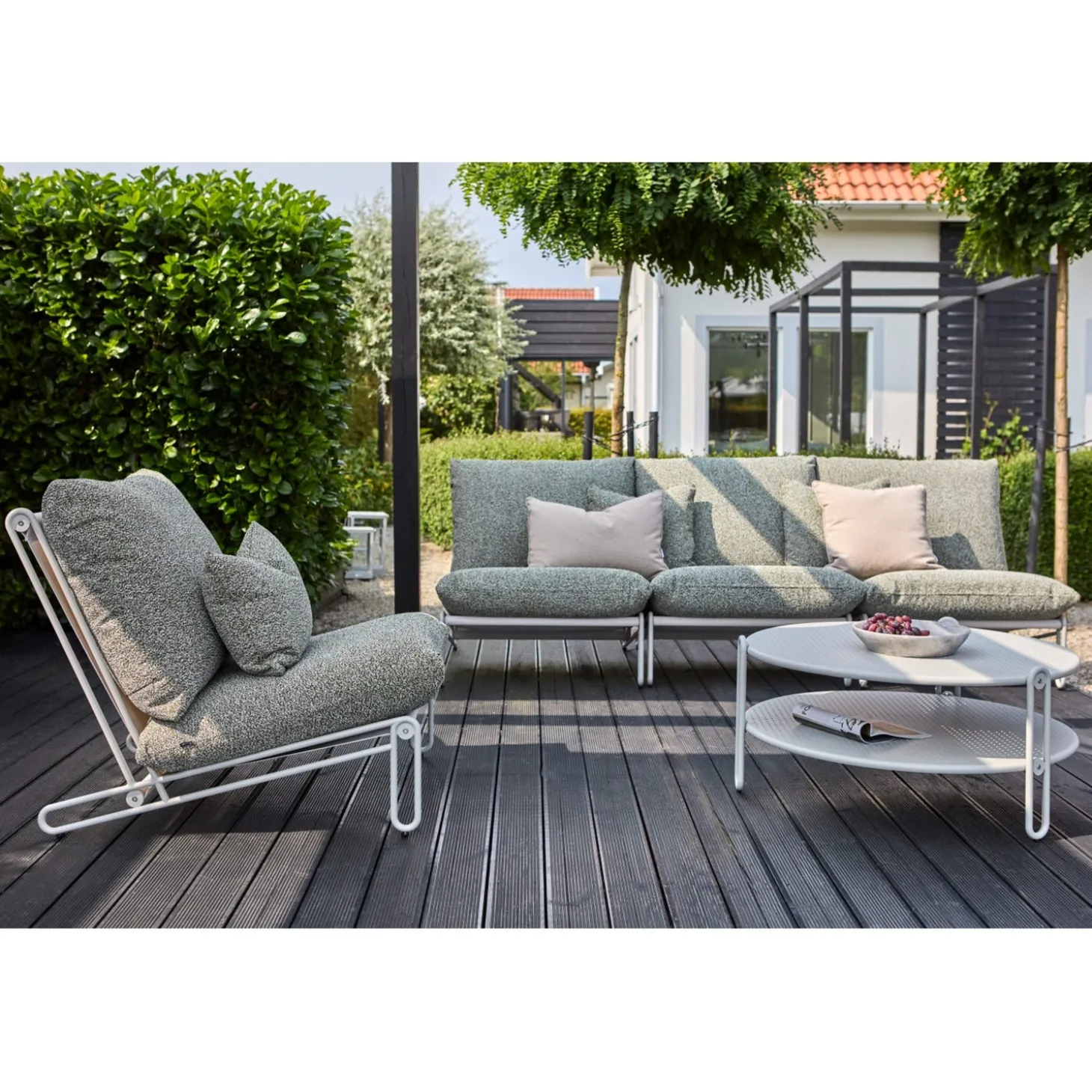 Blixt Utesoffbord 85x39 cm Light Grey