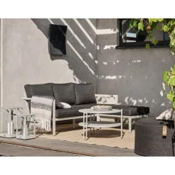 Blixt Utesoffbord 65x42 cm Light Grey