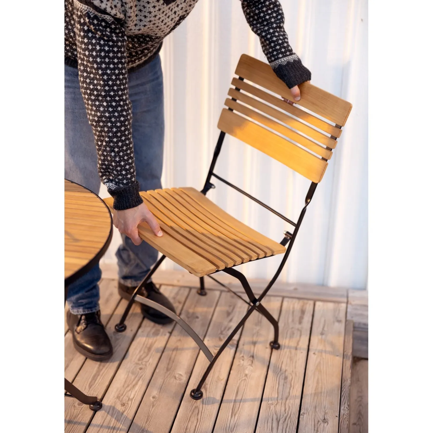 Brewer Cafegrupp 85 cm Teak/Svart