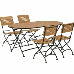 Brewer Matgrupp 160 cm Teak/Svart