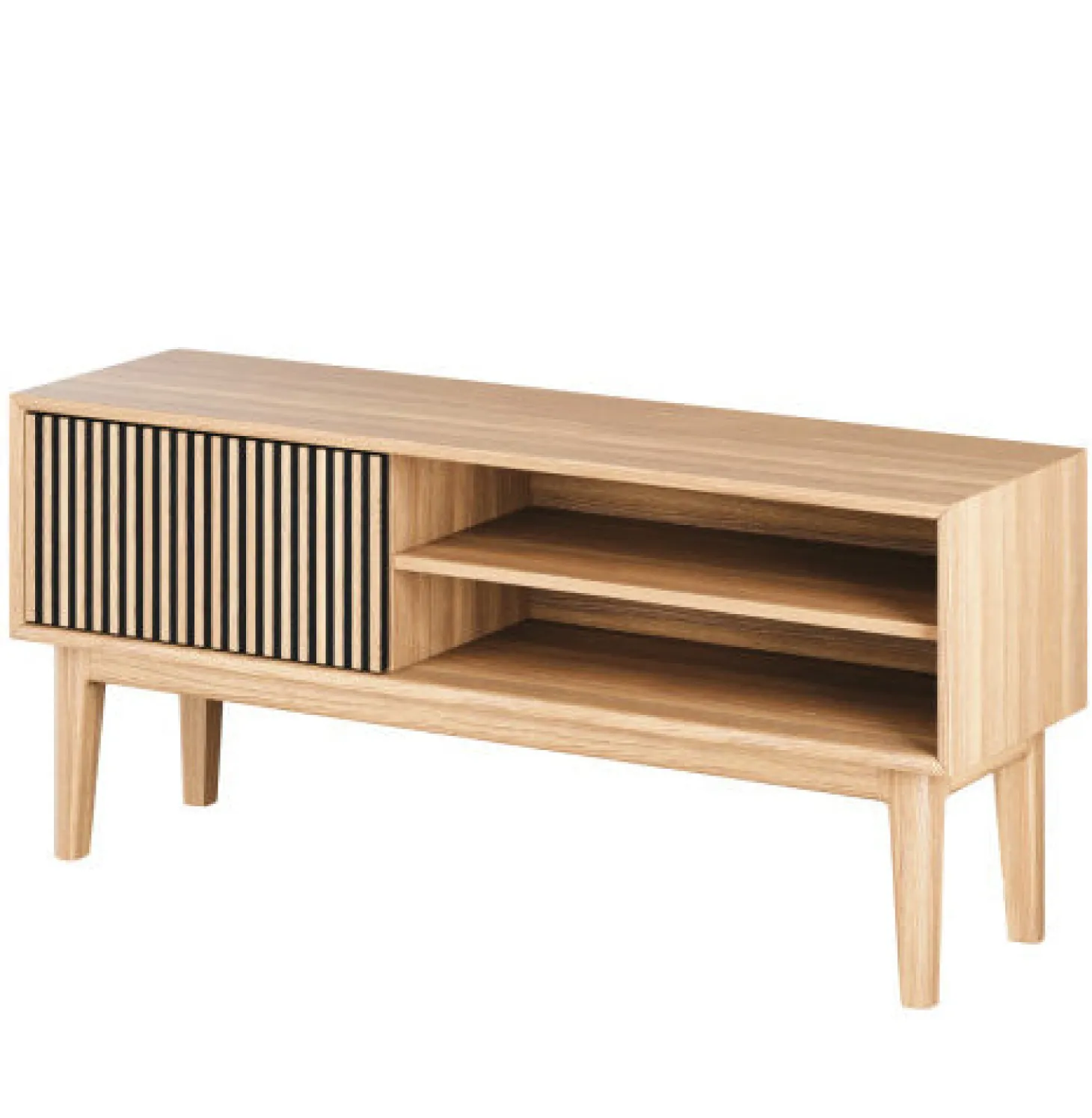 Broholm TV-bänk Lameller 124x55 cm Oljad Ek