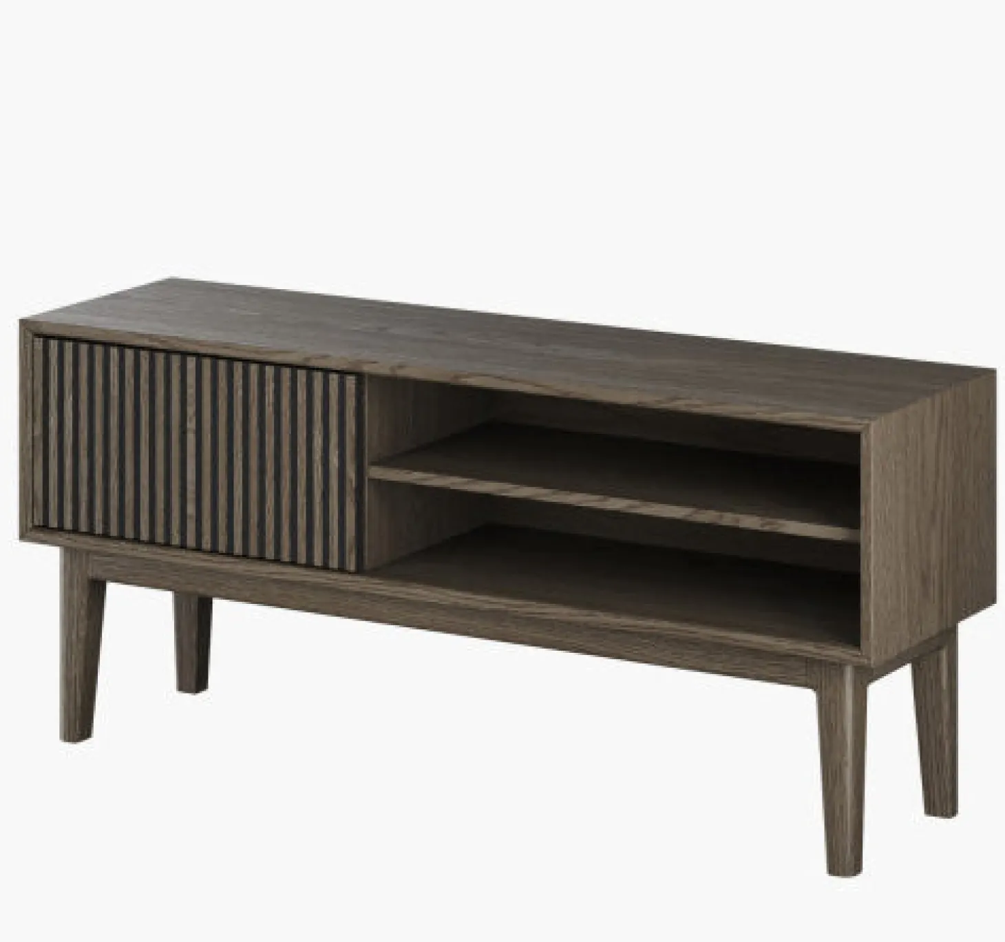 Broholm TV-bänk Lameller 124x55 cm Rökoljad Ek