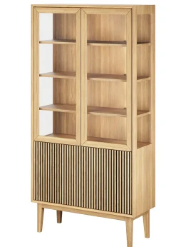 Broholm Vitrinskåp Glassidor & Lameller 100x197 cm Oljad Ek