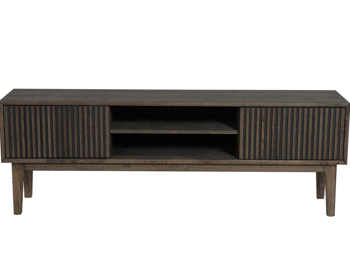 Broholm XL TV-bänk Lameller 160x55 cm Rökoljad Ek