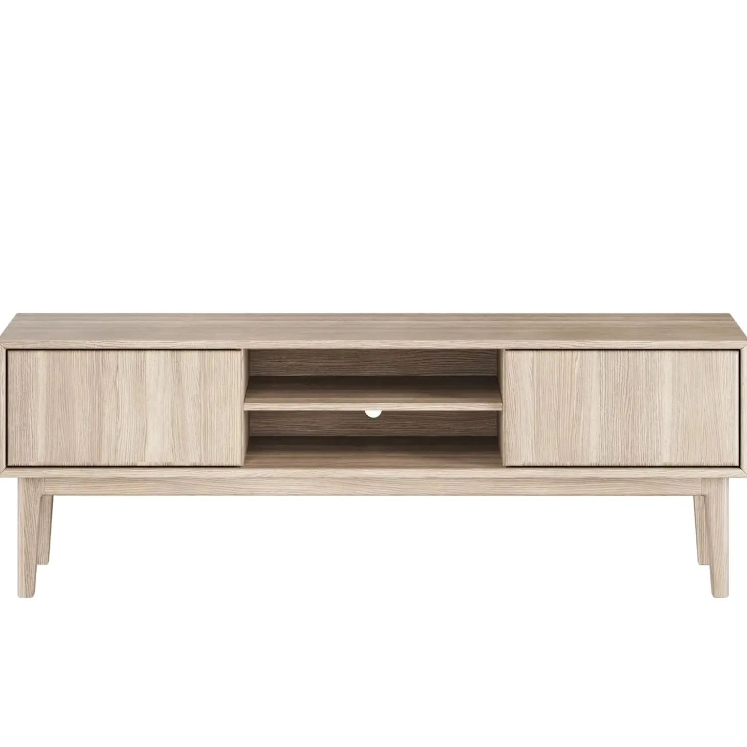 Broholm XL TV-bänk 160x55 cm Vitoljad Ek