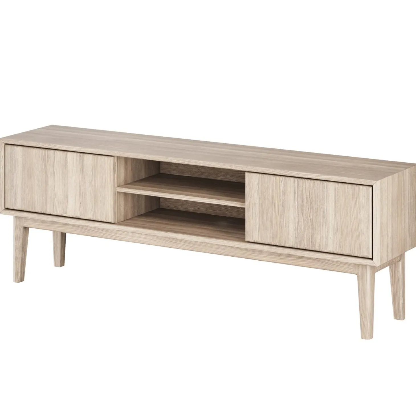 Broholm XL TV-bänk 160x55 cm Vitoljad Ek