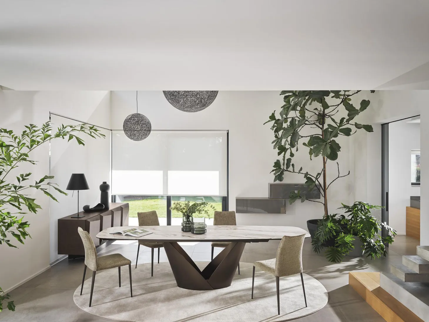 Calla Matbord 100x200-296 cm Bronze / Keramik