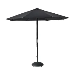 Capri Parasoll Ø3m Svart/Trä