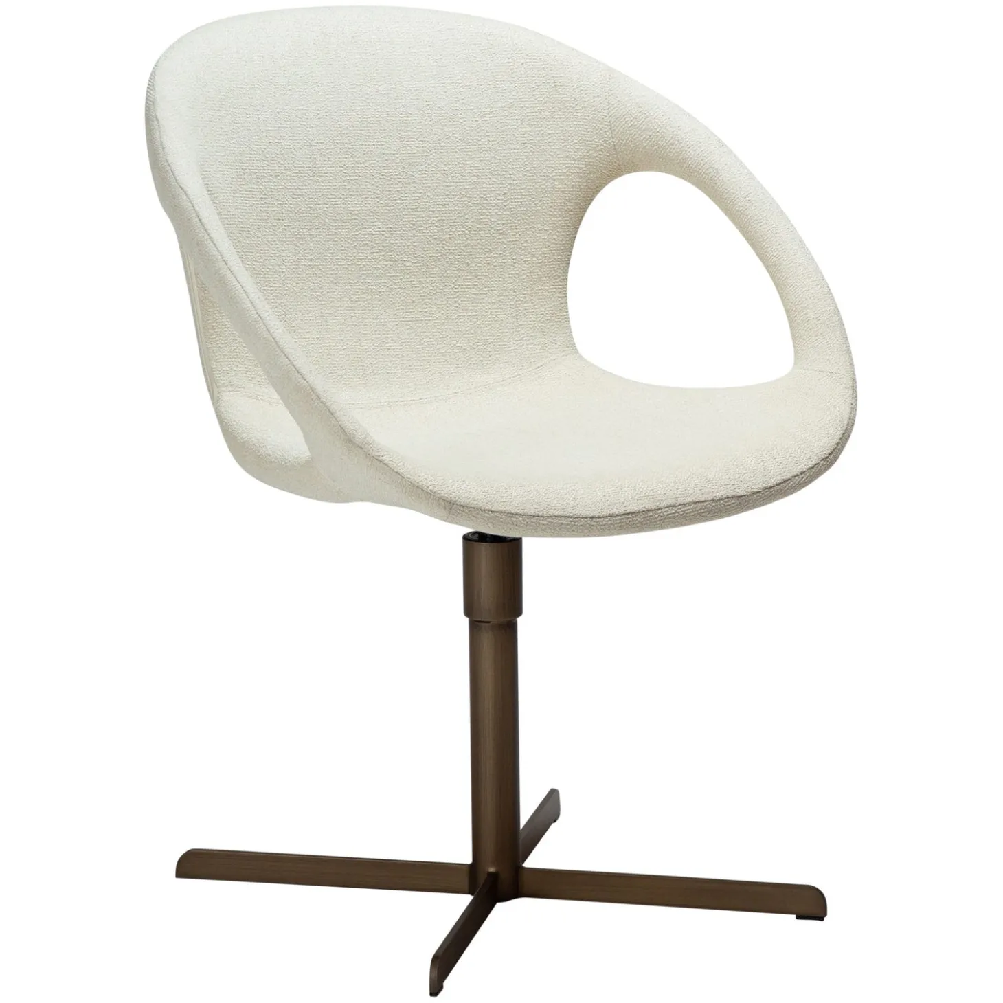 Carry Stol Bone White bouclé, Brass