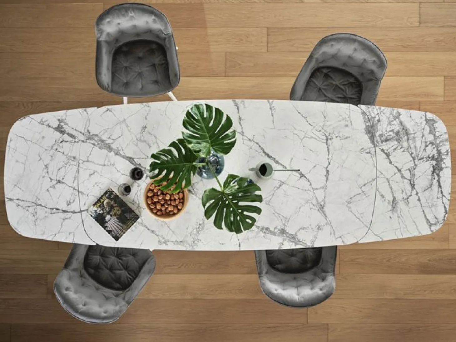 Cartesio Matbord Oval 100x200-296cm Keramik