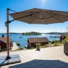 Caserta Frihängande Parasoll Beige/Wood 3x3m LED