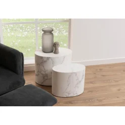 Cenon Satsbord 40x33x48 cm Carrara-marmor