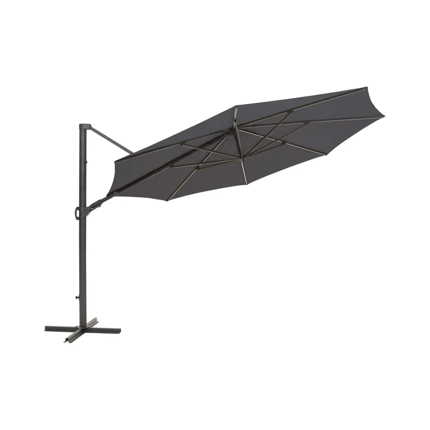 Cilento Frihängande Parasoll Ø350 cm Antracit/Grå