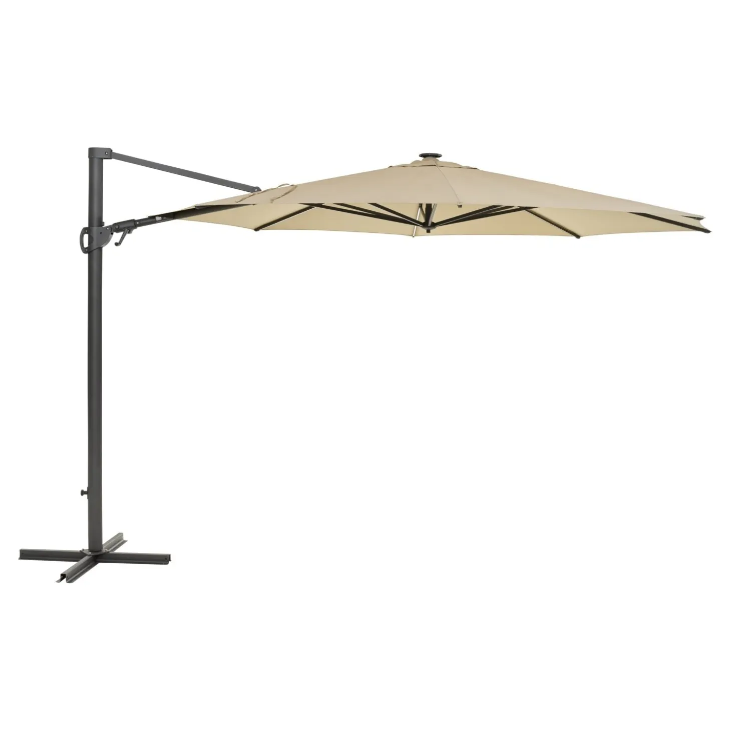Cilento Frihängande Parasoll Ø350 cm Light Grey/Khaki