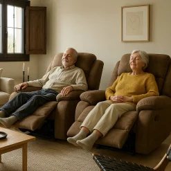 Cinema Biofåtölj Elektrisk Recline med justerbart nackstöd Nougat