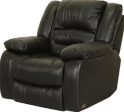 Cinema Biofåtölj Manuell Recliner / Snurr / Gung Svart Läder