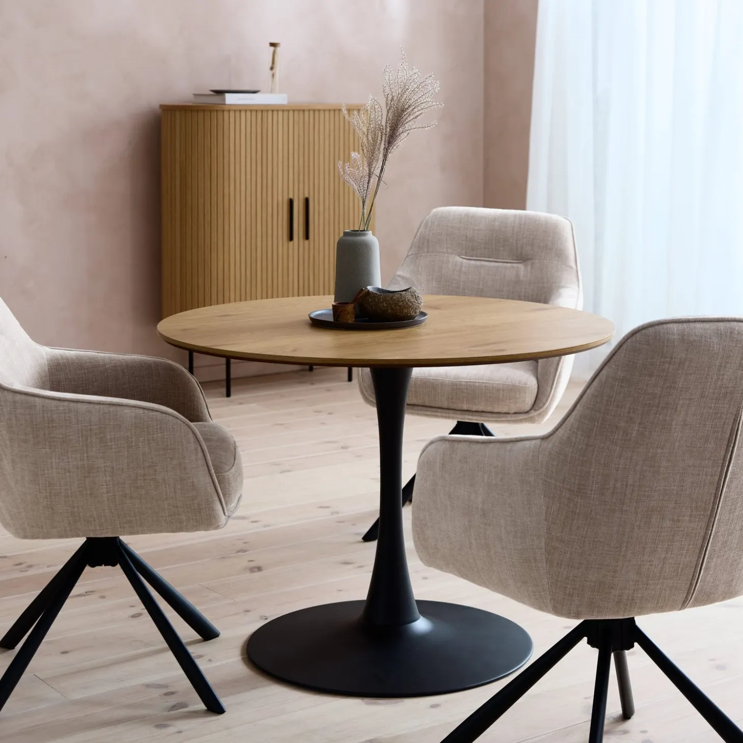 Classico Matbord Rund 100 cm Naturlig ek