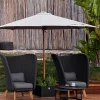 Classic Parasoll 2,4m Låg Teak/Light Grey