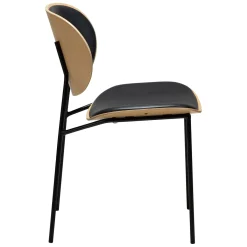 Clementina Stol Raven Black, Bleached Oak