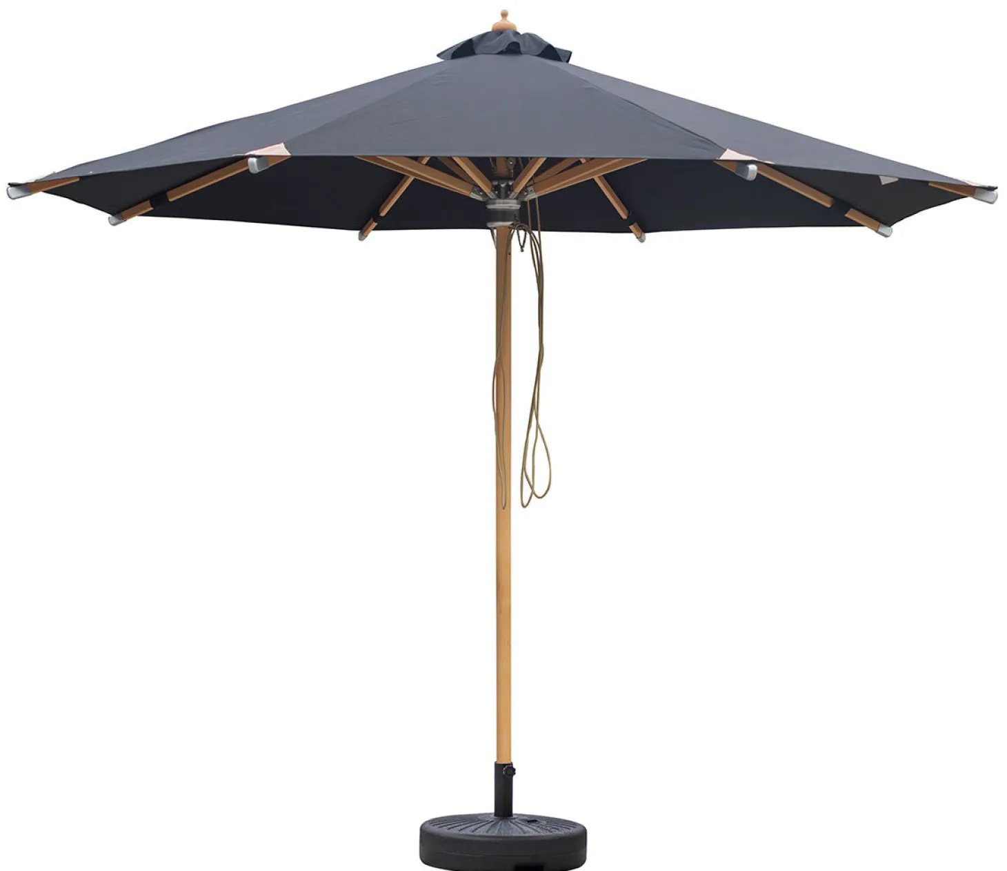 Corsica Parasoll 3m Svart/Wood