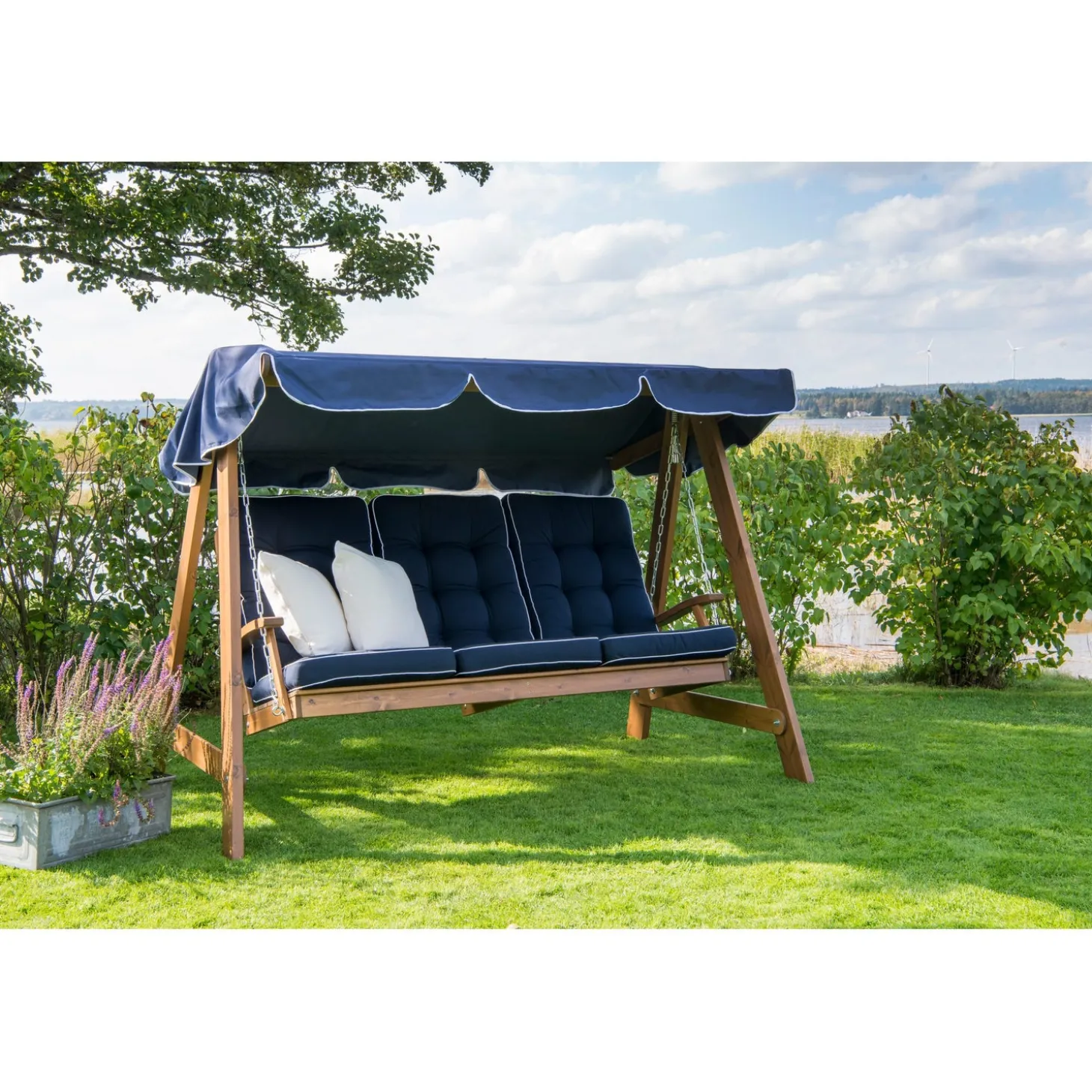 Dalom/Slöinge Hammocktak Blå/Vit