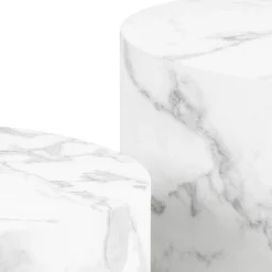 Dijon Satsbord Rund 58x58 cm Vit Carrara