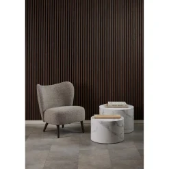 Dijon Satsbord Rund 58x58 cm Vit Carrara