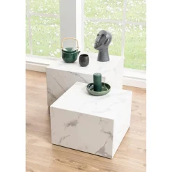 Dijon Satsbord 58x58 cm Vit Carrara