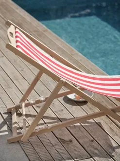 Dingla Strandstol Röd/Vit