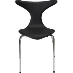Dolphin Stol Black Leather, Chrome