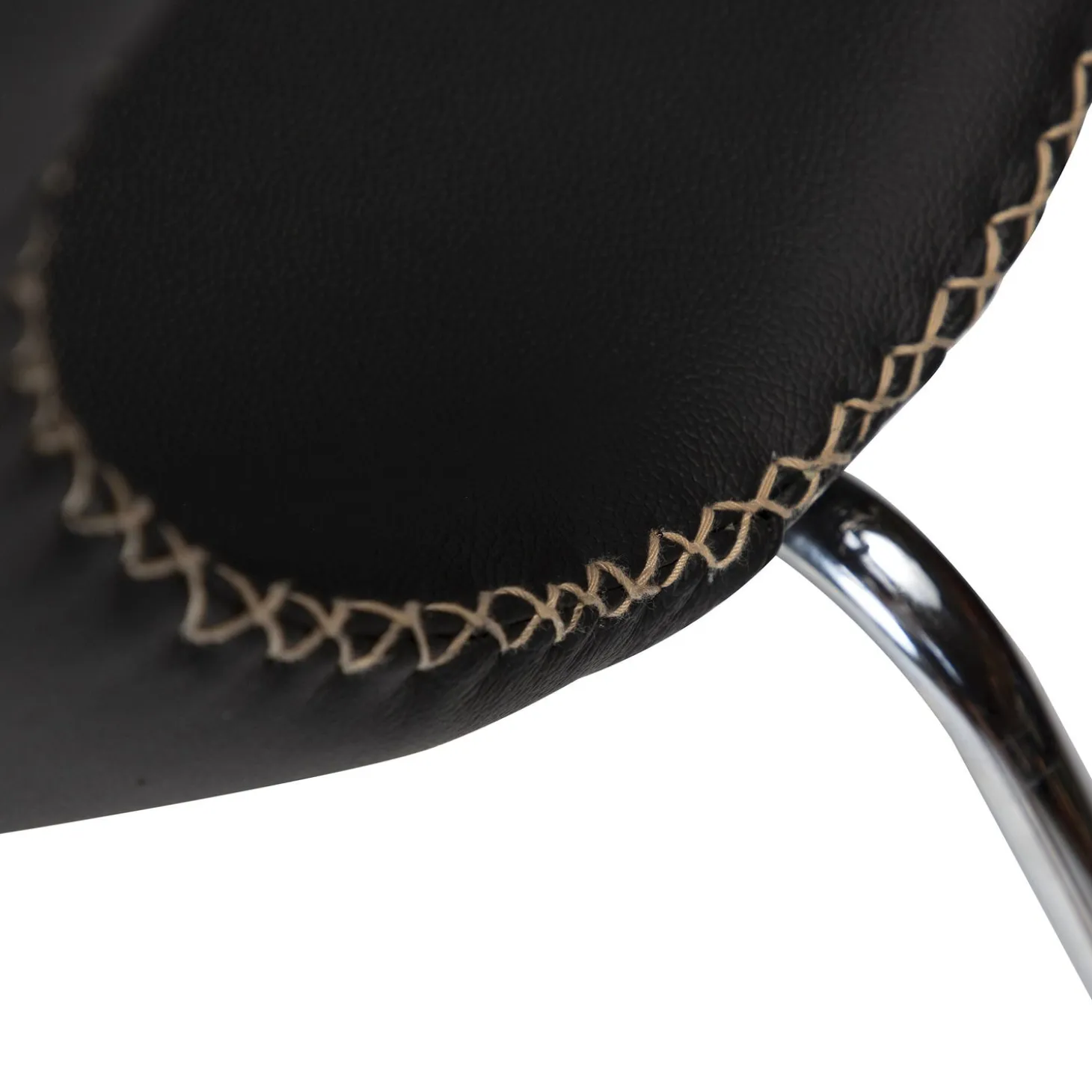 Dolphin Stol Black Leather, Chrome