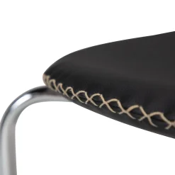 Dolphin Stol Black Leather, Chrome