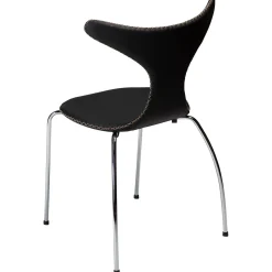 Dolphin Stol Black Leather, Chrome