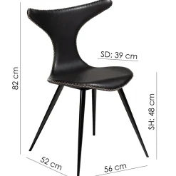 Dolphin Stol Vintage Light Brown Art.Leather, Black