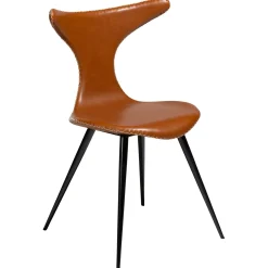 Dolphin Stol Vintage Light Brown Art.Leather, Black