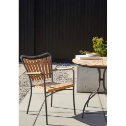 Ellen Cafébord Ø80cm i Teak och Aluminium Antracit